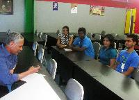  Mr Tawafig chats with SBCS students