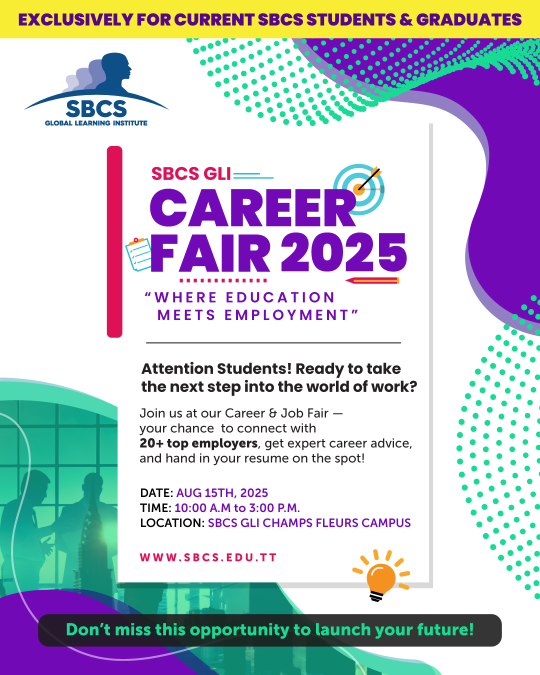 SBCS GLI Career Fair 2025 banner