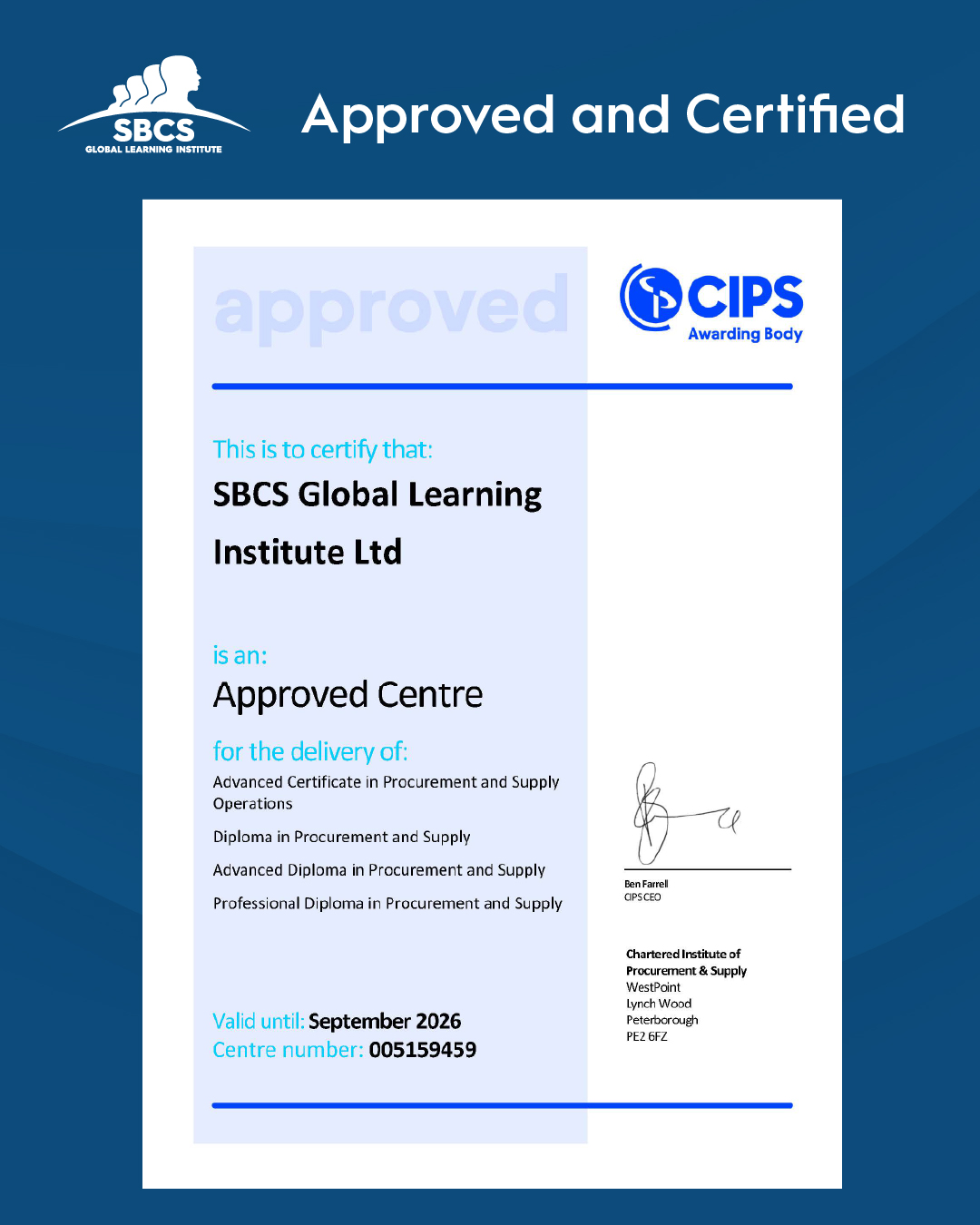 SBCS GLI Longstanding Tradition – CIPS Institutional Renewal banner