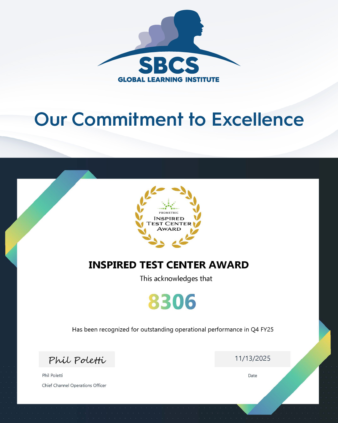 SBCS GLI Commitment to Excellence! banner