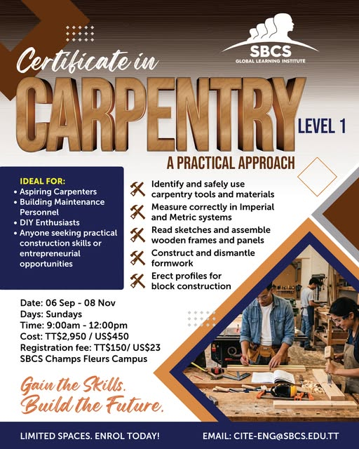 SBCS GLI Latest Technical/Vocational Certification Course Addition banner