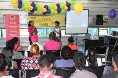 Welcome Day emcees, Allison Providence-Lange and Jaimey Alleyne