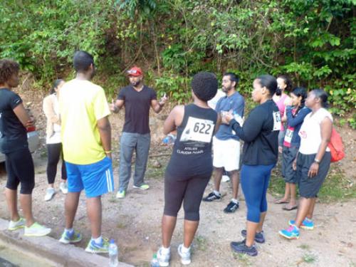 Participants receive a pep talk from Fitness trainer, Garth Voisin