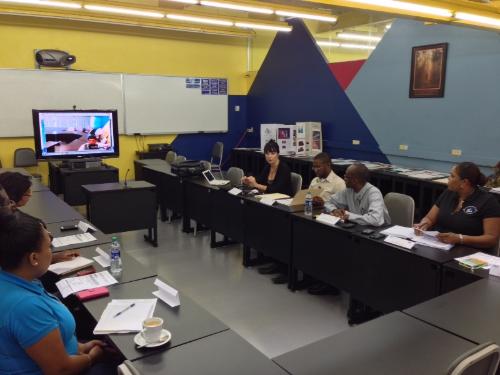 Ms. Abigail Smith (left) addresses HND Graphic Design Programme Team