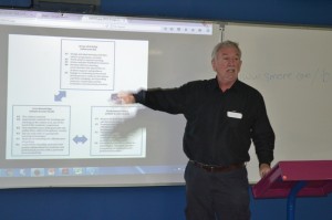 Paul Dennison facilitating proceedings in the classroom …
