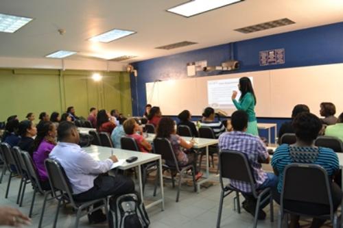Senior Manager, Mrs. Jenelle Alexander-Ramkissoon addresses the audience.