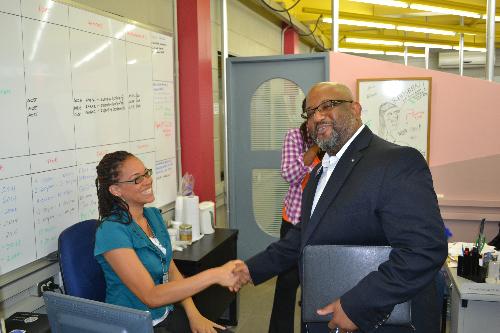 Pearson Edexcel representative meets members of the Quality Assurance team