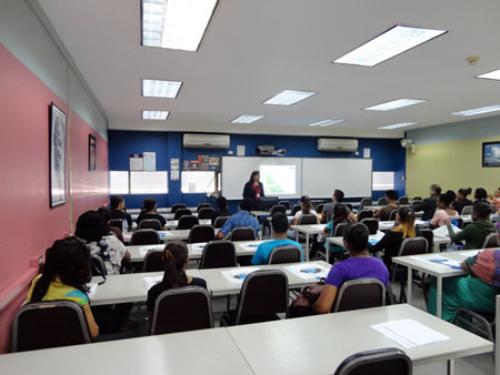 Manager of ATEC, Ms. Malini Bridglalsingh, welcomes new ACCA & FIA Students